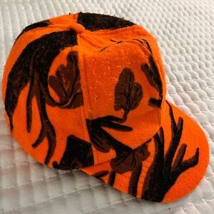 Orange and Black Realtree Camo Hat with Optional Ear Flaps